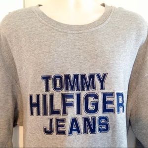 Tommy Hilfiger Spellout Gray Sweatshirt XL Vtg 90s